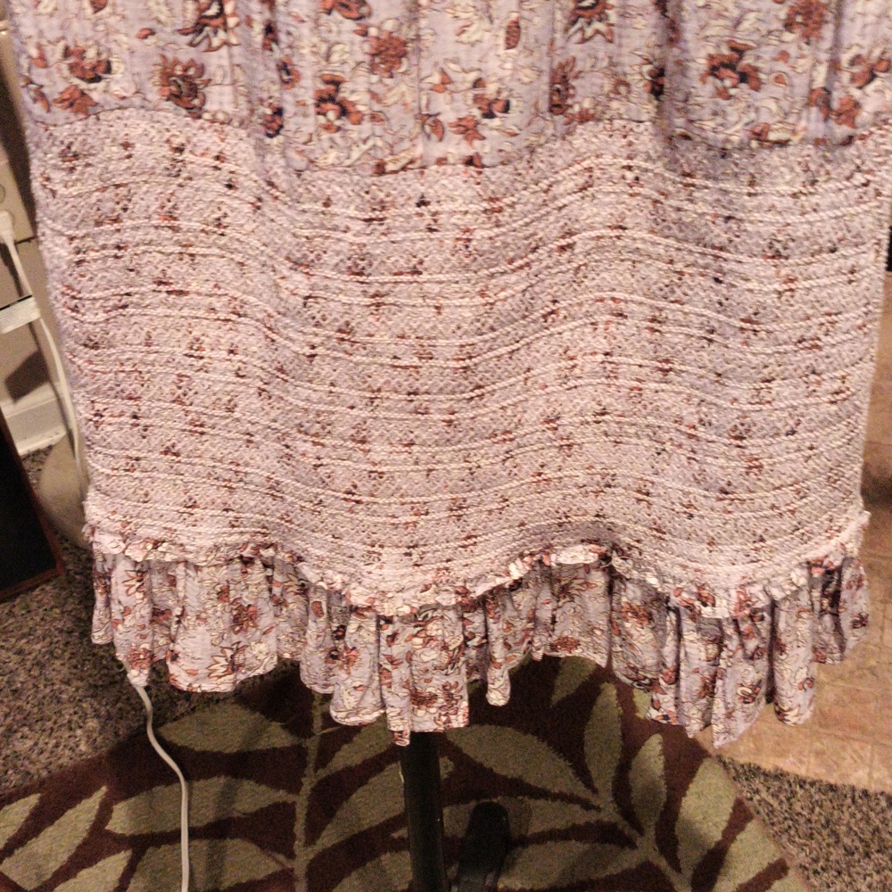 FINAL PRICE Veronica Beard Brown/Lavender Floral, Ribbed, Ruffled Dress Sz Small - Picture 13 of 13